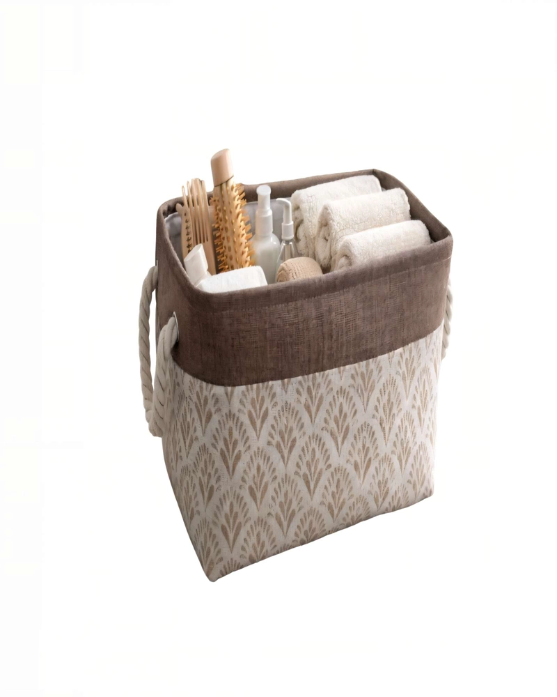 JUEGO  DE 4 CESTA ORGANIZADOR 33CMX20CMX20CM COLOR CAFE - 2