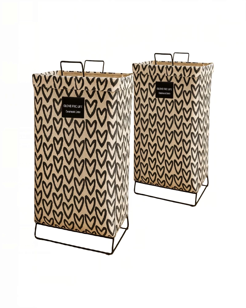JUEGO  DE CESTAS DE ROPA 36CMX59CM CON DISEÑO DE CORAZONES - 1