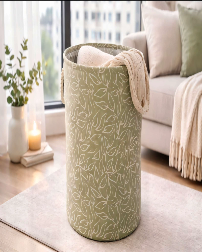 CESTA DE ROPA 40CMX50CM COLOR VERDE - 3