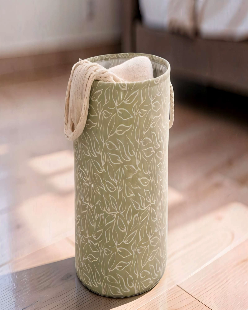 CESTA DE ROPA 40CMX50CM COLOR VERDE - 4