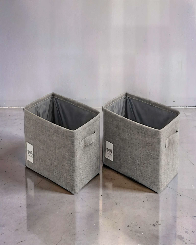 JUEGO  DE 3 CESTAS ORGANIZADOR 28CMX47CMX20CM COLOR GRIS - 4