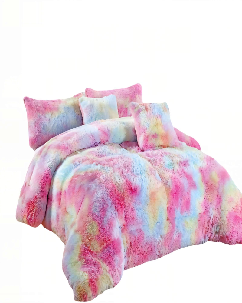 COBERTOR PELUDOS TAMAÑO PLAZA Y MEDIA 180CM X 200CM MULTICOLOR - 2