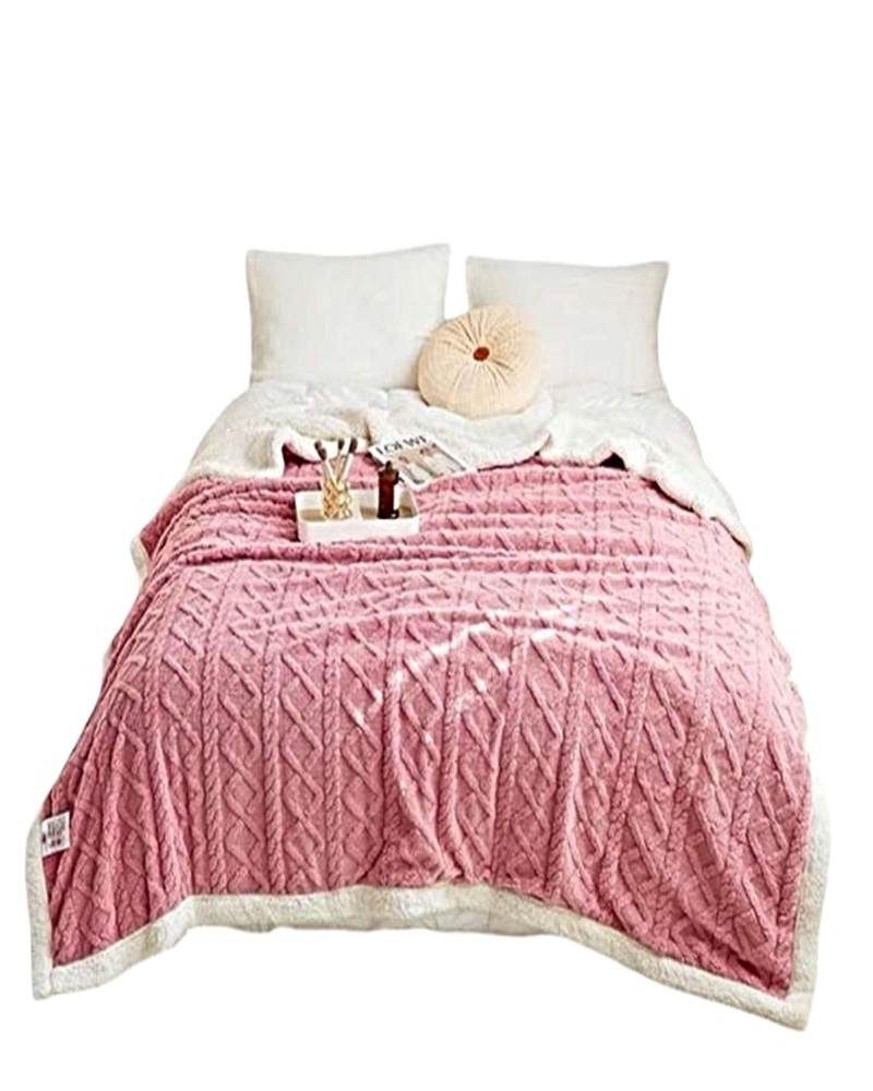 FRAZADA EXCLUSIVE 2 PLAZAS: ELEGANCIA TEXTURIZADA Y CONFORT TE RMICO ROSA - 1