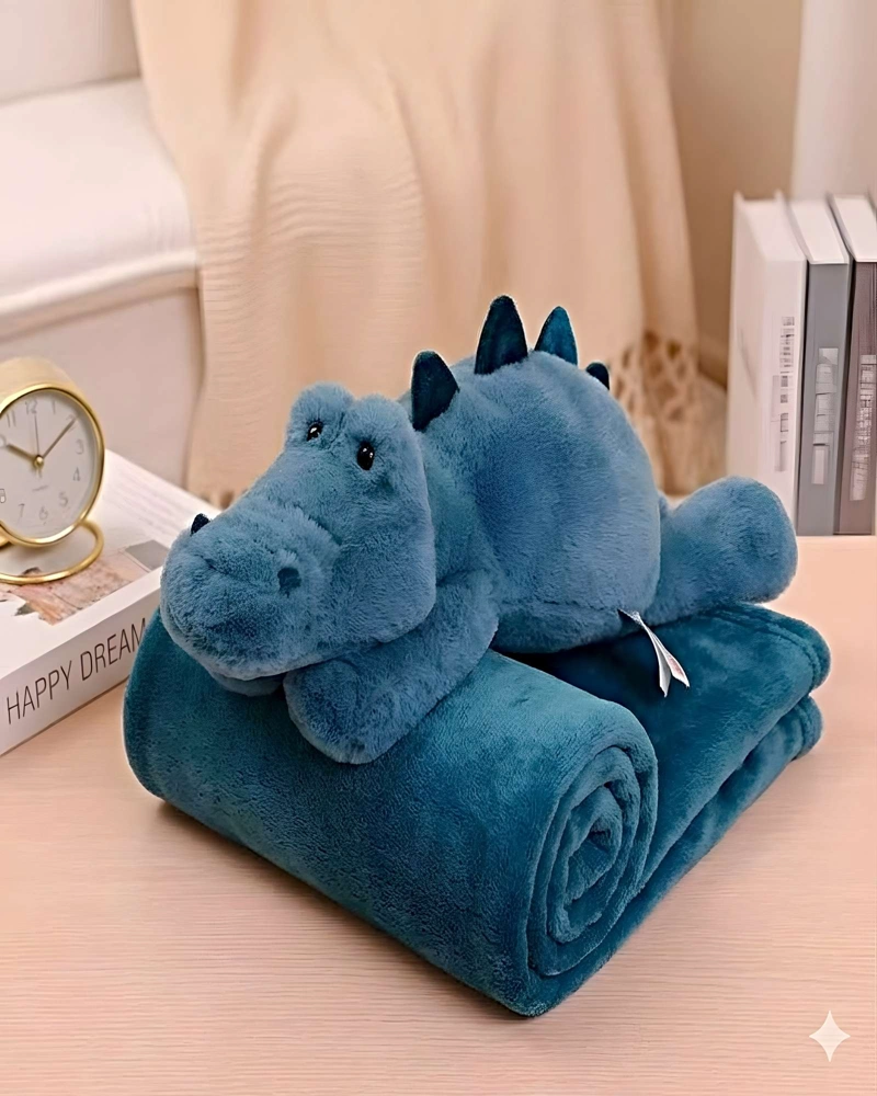 MANTA PELUCHE TE RMICA 2-EN-1  DE 1 PLAZA AZUL PETROLEO - 4