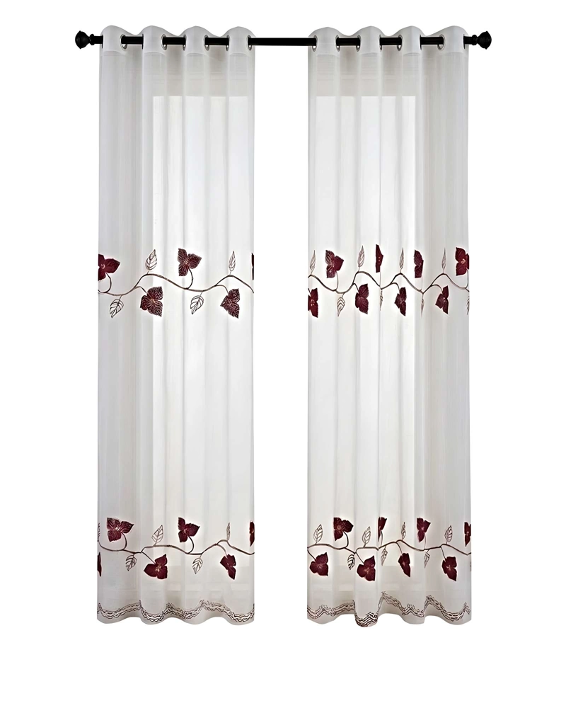 PACK DE 2 CORTINAS TIPO VISILLO CON BORDADO DE ALTA DEFINICION 04 - 1
