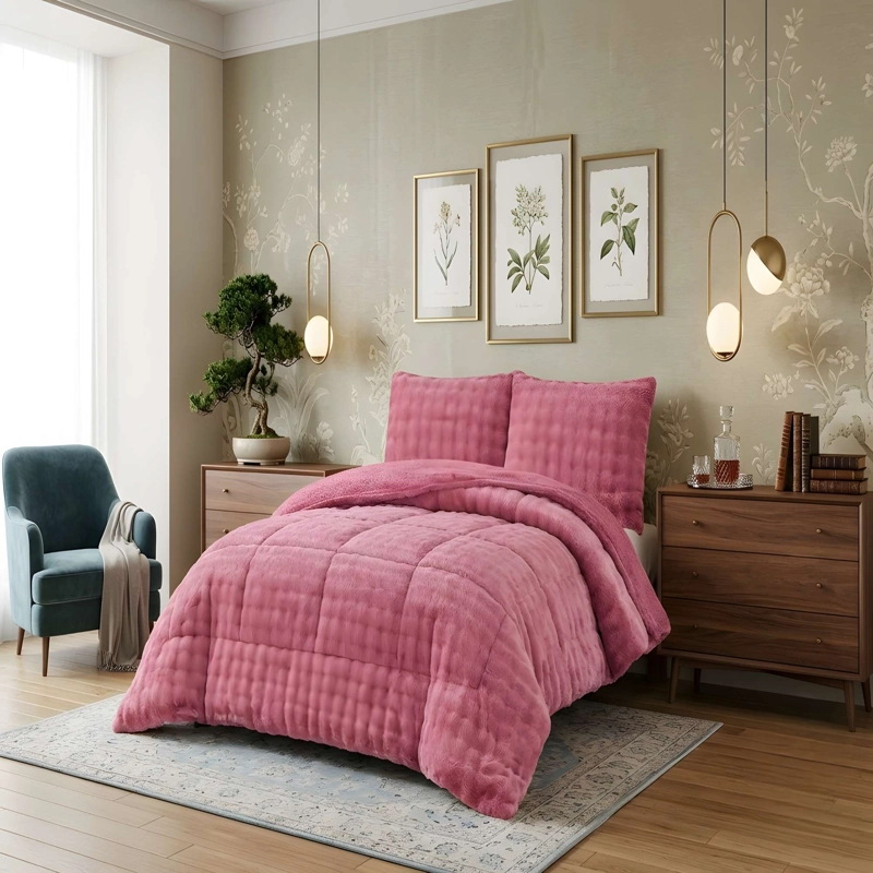 COBERTOR PREMIUM CONFORT 1.5P 180CM X 230CM COLOR ROSADO - 2