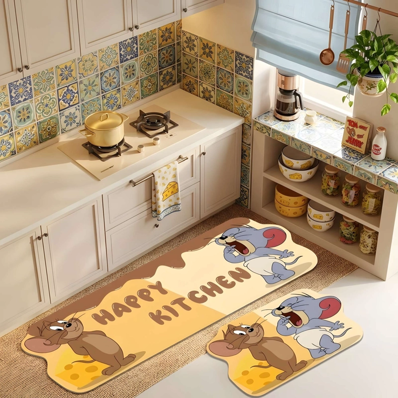 DUO DE  ALFOMBRAS DE GOMA MINIMALISTAS PARA COCINA B18 - 1