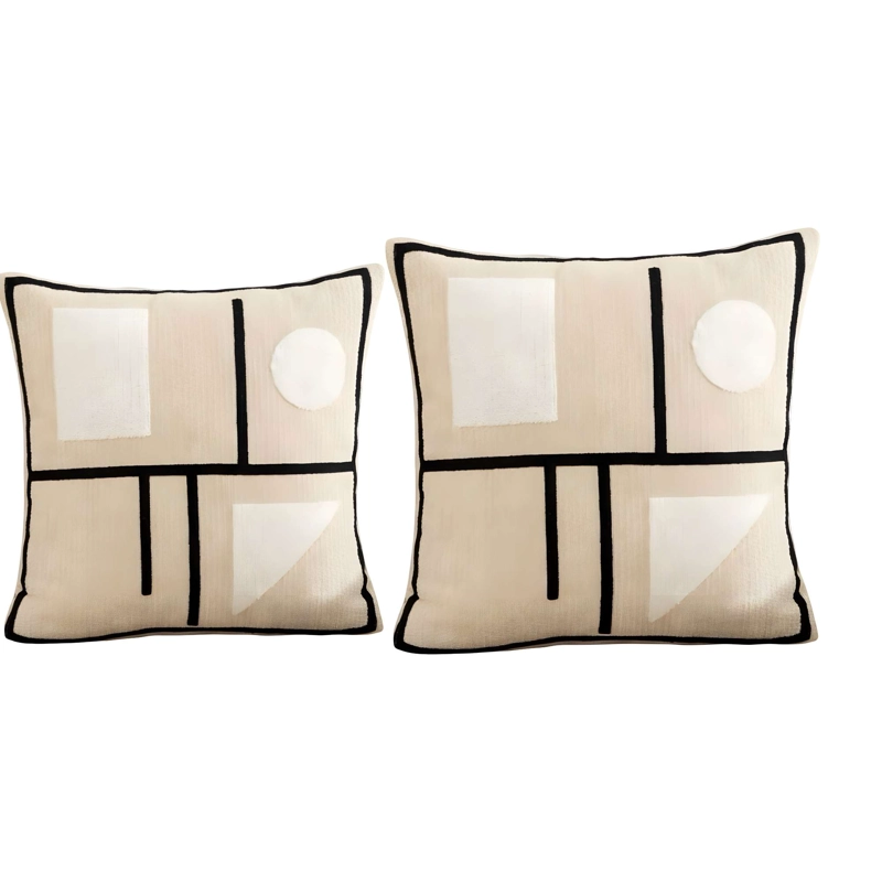 PACK DE 2 FUNDAS DE COJIN CHENILLE GEOMETRICO 3 - 4