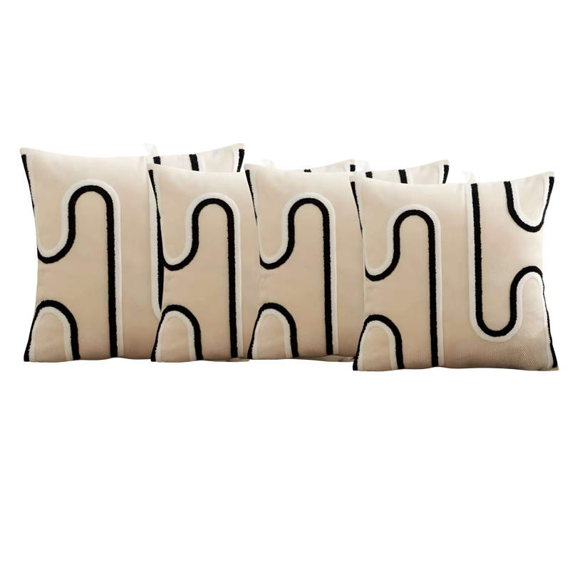 PACK DE 4 FUNDAS DE COJIN CHENILLE GEOMETRICO 1 - 4