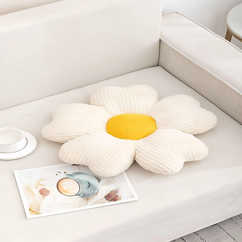 SET DE 2 COJINES EN FORMA DE FLOR BLANCO - 4