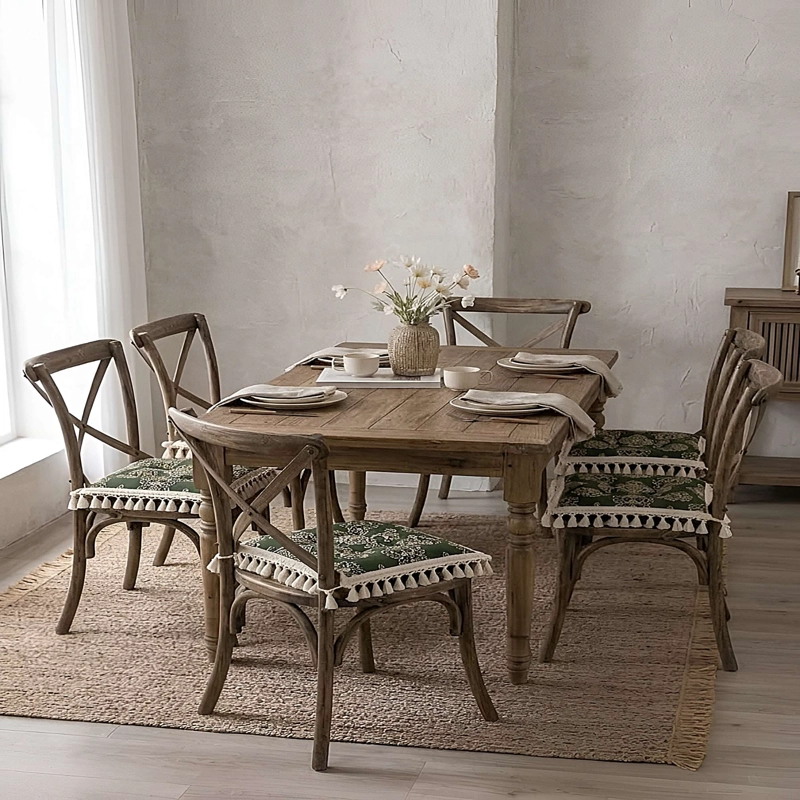 SET DE 6 COJINES PARA SILLAS VERDE - 1