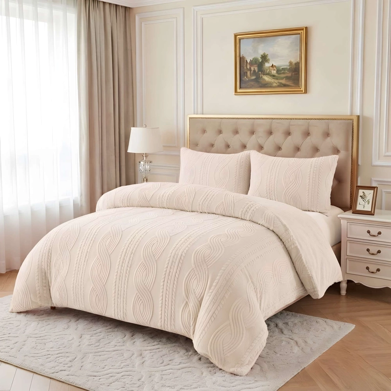 PLUMON PREMIUM TEXTURIZADO CON CHIPORRO 2 PLAZA COLOR BEIGE - 3