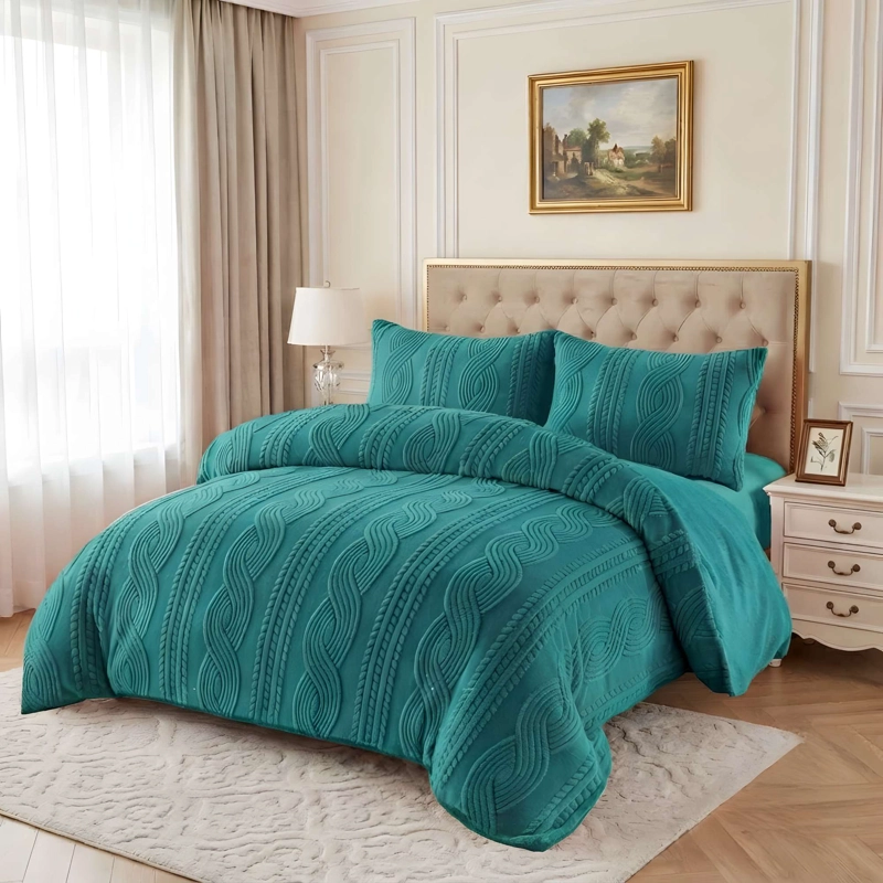 PLUMON PREMIUM TEXTURIZADO CON CHIPORRO 2 PLAZA COLOR VERDE - 3