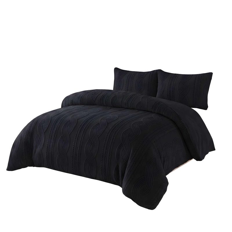 PLUMON PREMIUM TEXTURIZADO CON CHIPORRO 2 PLAZA COLOR NEGRO - 4