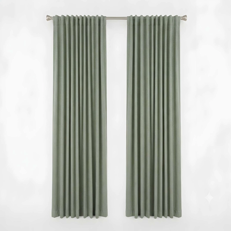 CORTINA BLACK OUT SET 2 PAÑOS 100% OSCURO COLOR VERDE - 4