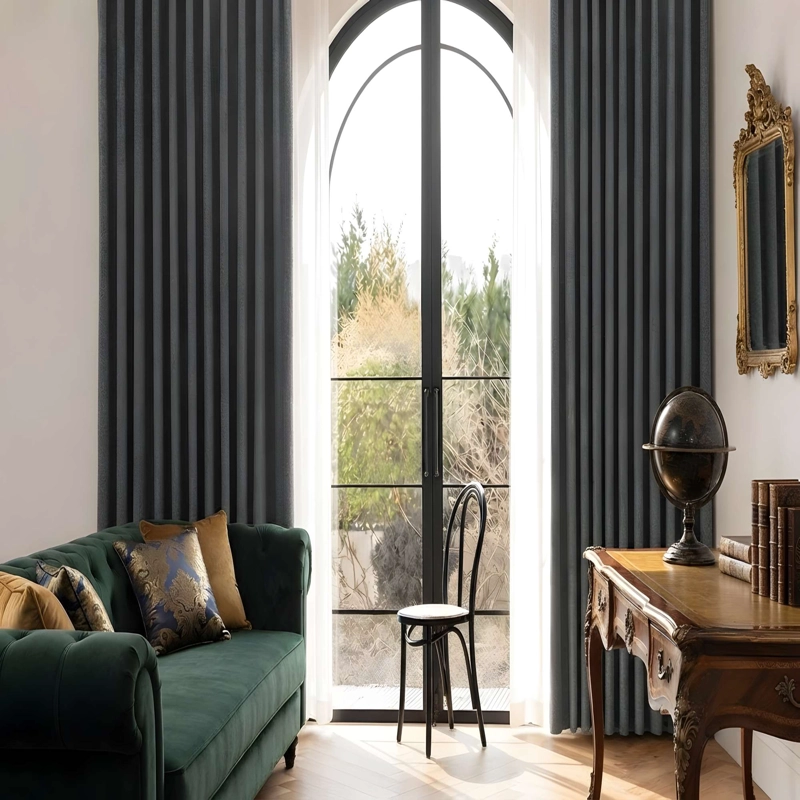 CORTINA BLACK OUT SET 2 PAÑOS 100% OSCURO COLOR GRIS - 1