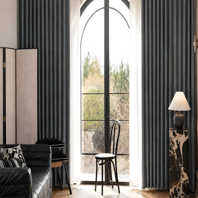 CORTINA BLACK OUT SET 2 PAÑOS 100% OSCURO COLOR GRIS - 2