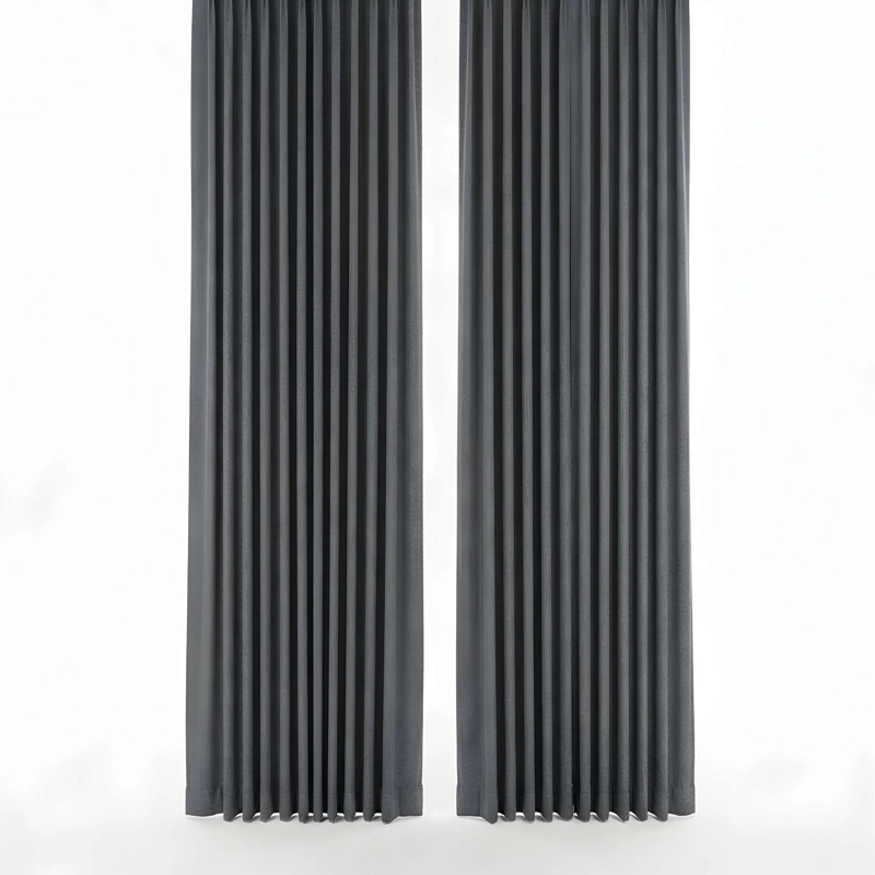CORTINA BLACK OUT SET 2 PAÑOS 100% OSCURO COLOR GRIS - 4