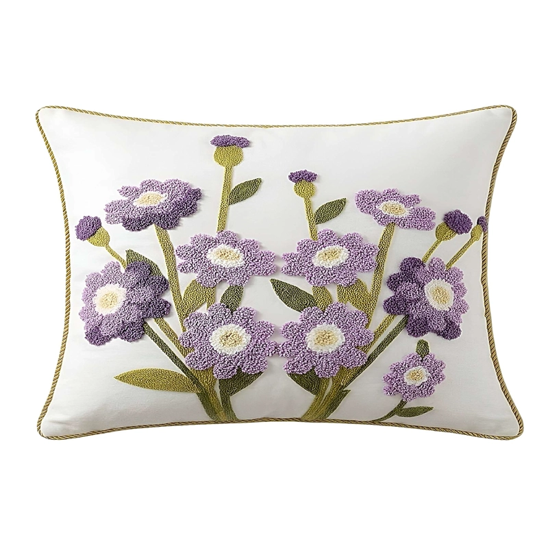 SET DE 2 FUNDAS DE COJIN BORDADA SIN BORLAS 45X45 CM F41 - 2