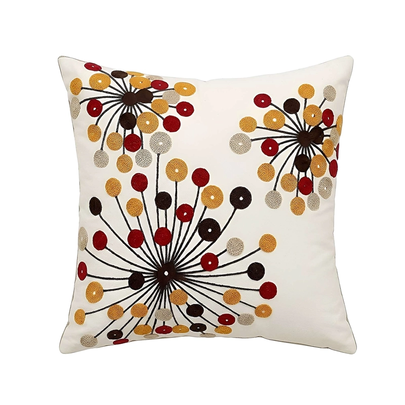 SET DE 4 FUNDAS DE COJIN BORDADA SIN BORLAS 45X45 CM F3 - 2
