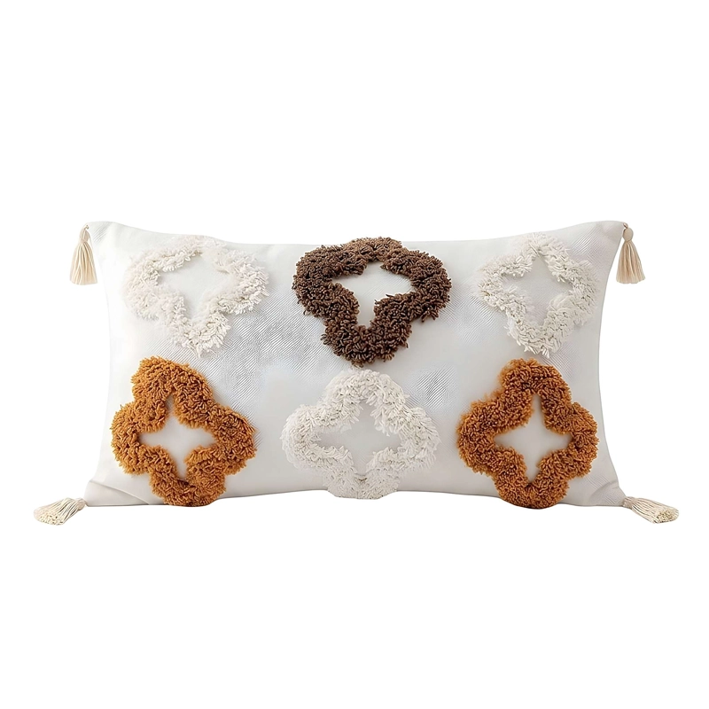 SET DE 2 FUNDAS DE COJIN BORDADA CON BORLAS 30X50 CM F4 - 2