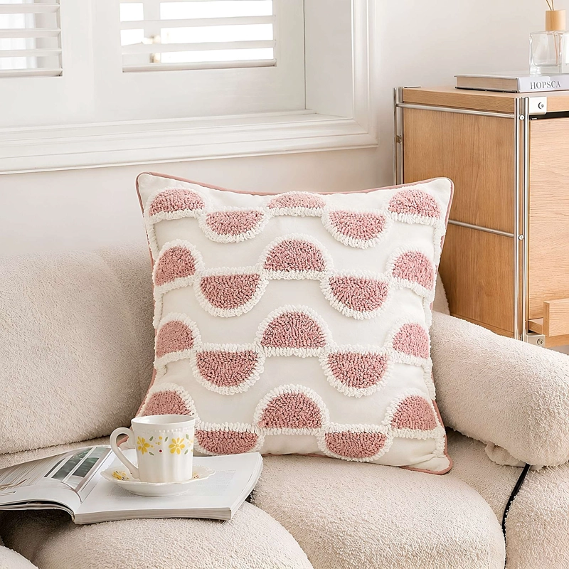 SET DE 2 FUNDAS DE COJIN BORDADA SIN BORLAS 45X45 CM F27 - 3