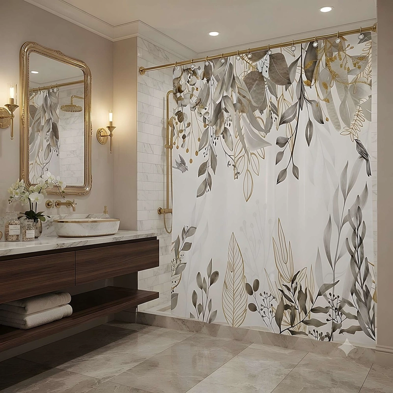 CORTINA DE BAÑO PREMIUM MAS FORRO 180X180 CM CB11 - 1