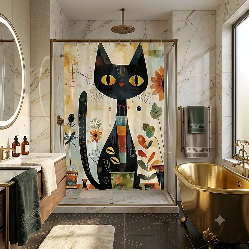 CORTINA DE BAÑO PREMIUM MAS FORRO 180X180 CM CB17 - 1