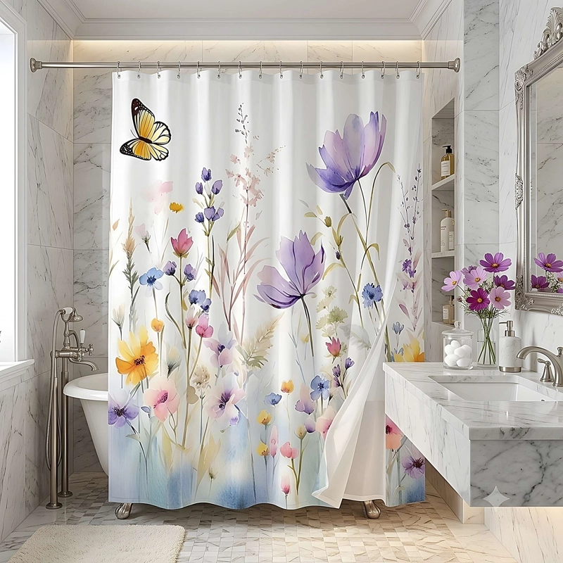 CORTINA DE BAÑO PREMIUM MAS FORRO 180X180 CM CB07 - 1