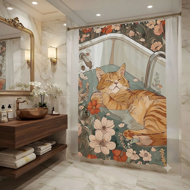 CORTINA DE BAÑO PREMIUM MAS FORRO 180X180 CM CB10 - 1