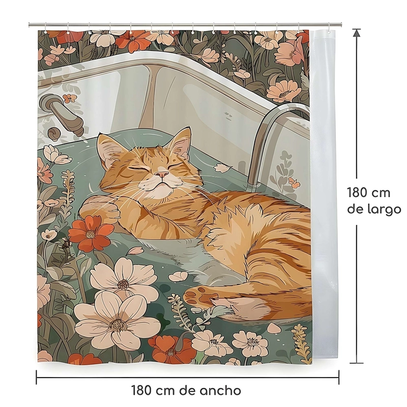 CORTINA DE BAÑO PREMIUM MAS FORRO 180X180 CM CB10 - 2