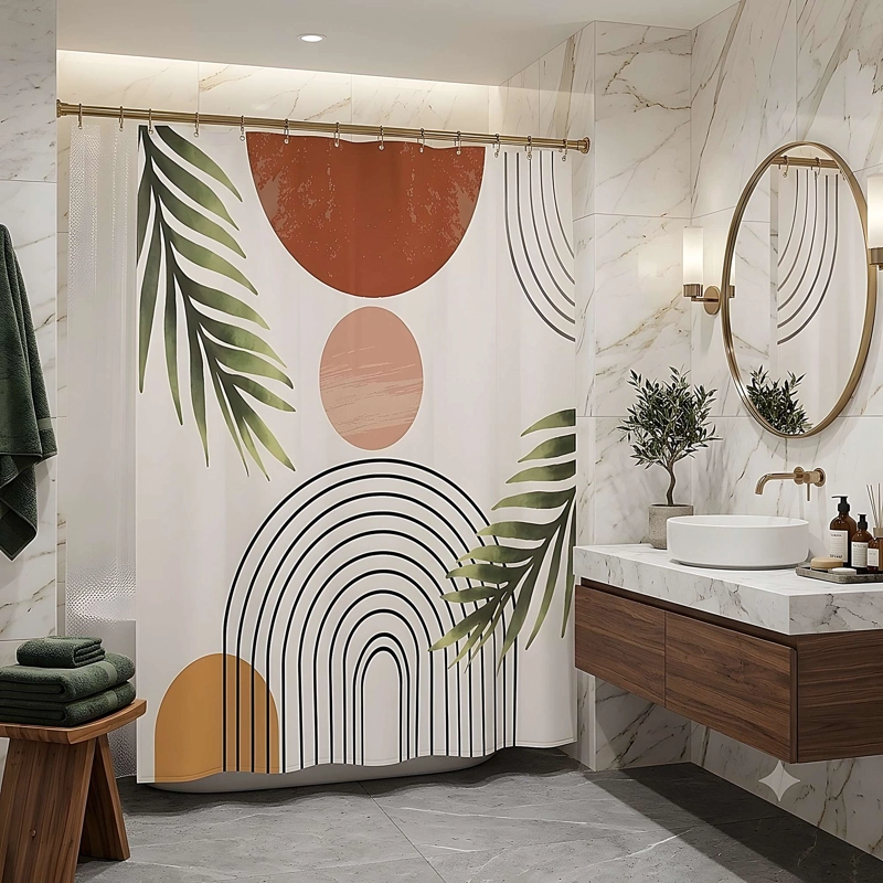 CORTINA DE BAÑO PREMIUM MAS FORRO 180X180 CM CB21 - 1