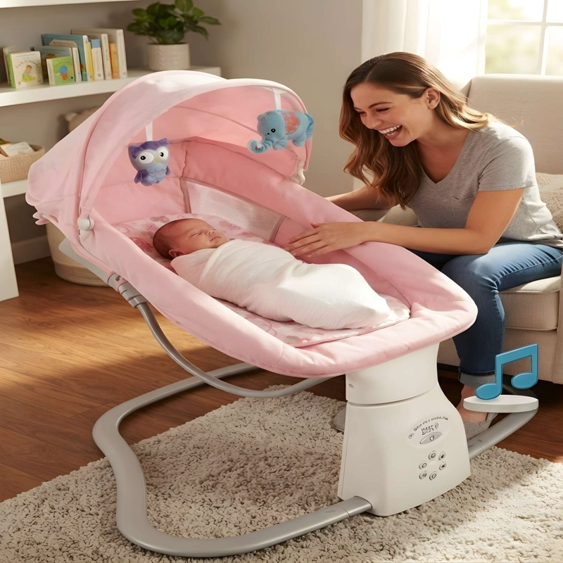 MECEDORA 3EN1 PARA BEBE COLOR ROSADO - 2