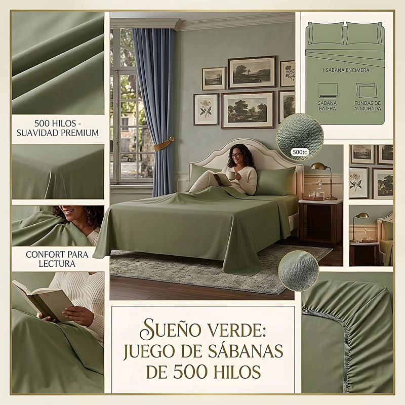 SET DE SABANAS DE 500 HILOS 1,5 PLAZA W12 - 4