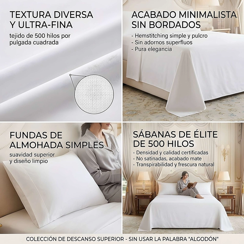 SET DE SABANAS DE 500 HILOS 1,5 PLAZA W8 - 4