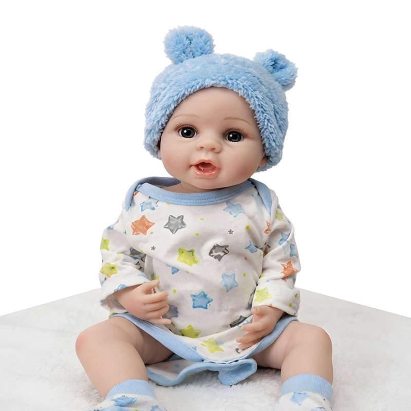MUÑECO NIÑO REBORN COLOR AZUL 55CM - 4
