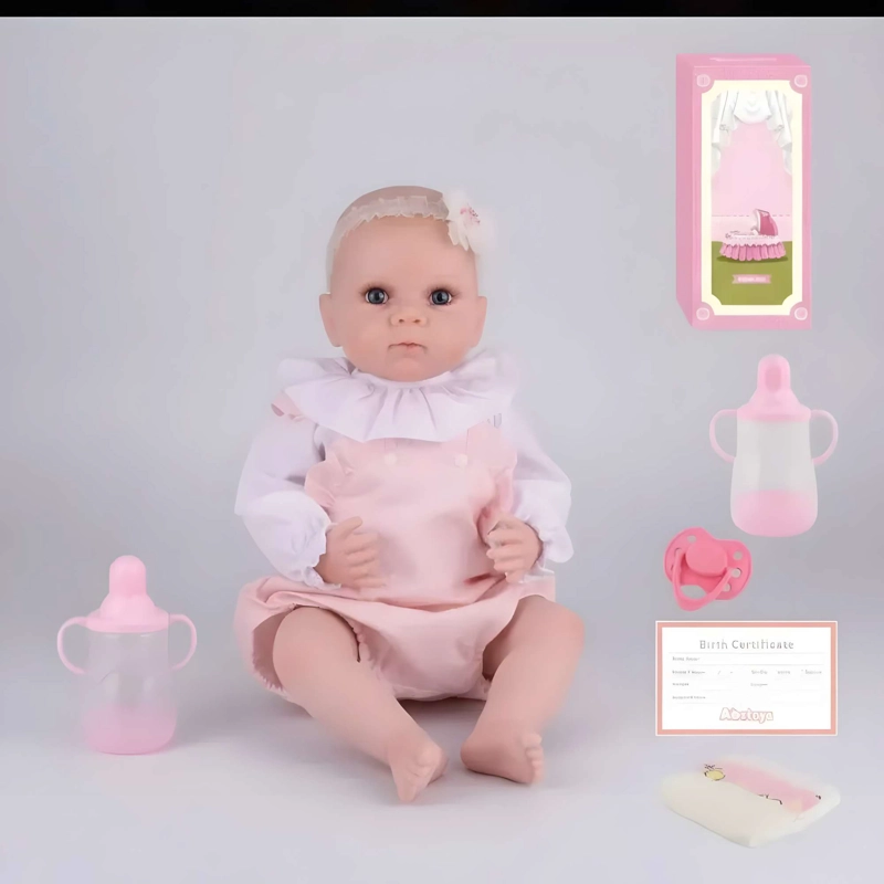 MUÑECA BEBE PELONA COLOR ROSADO 55CM - 3