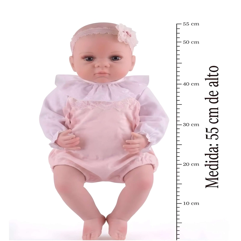 MUÑECA BEBE PELONA COLOR ROSADO 55CM - 4