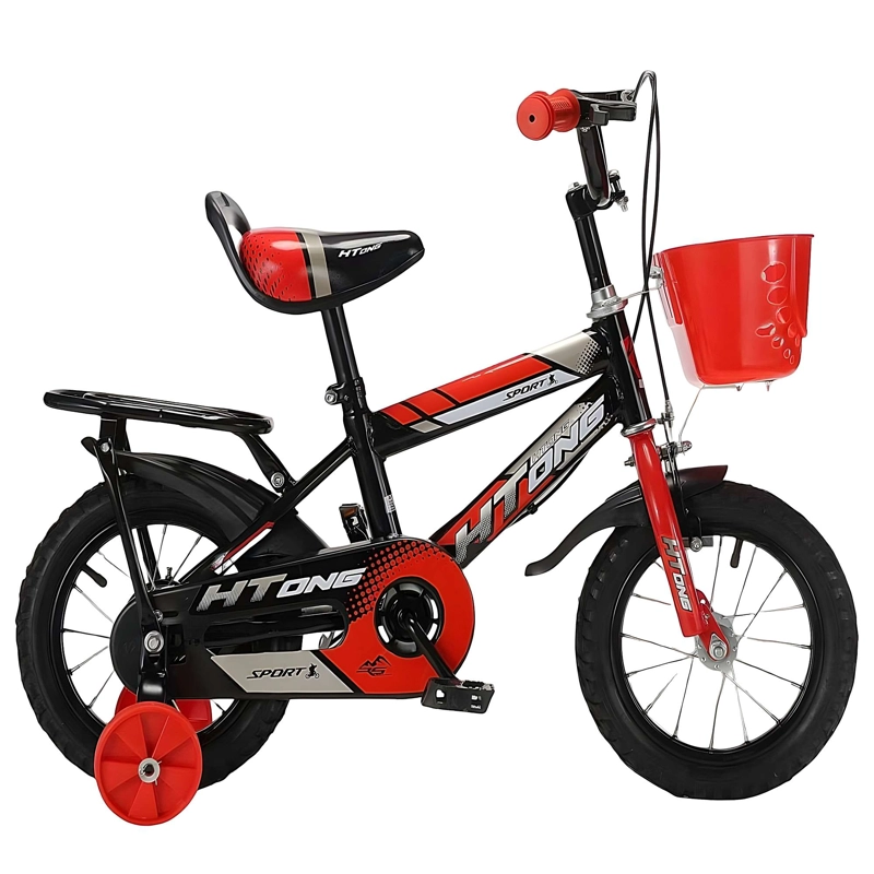 BICICLETA PARA NIÑOS ARO 12 CON RUEDITAS COLOR ROJO - 4