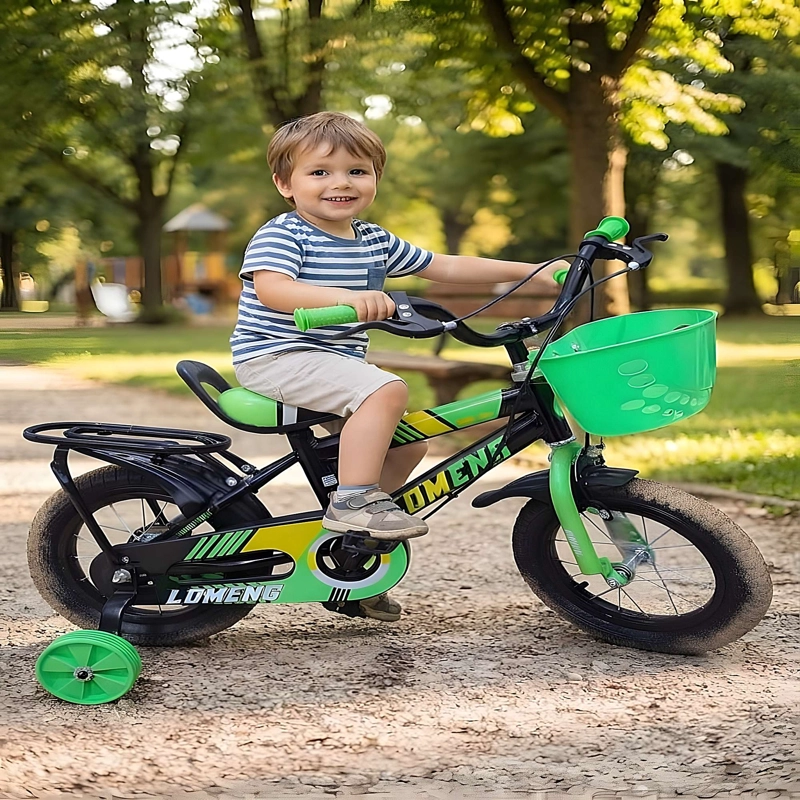 BICICLETA PARA NIÑOS ARO 12 CON RUEDITAS COLOR VERDE - 4