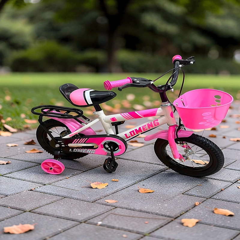 BICICLETA PARA NIÑOS ARO 12 CON RUEDITAS COLOR ROSADO - 1