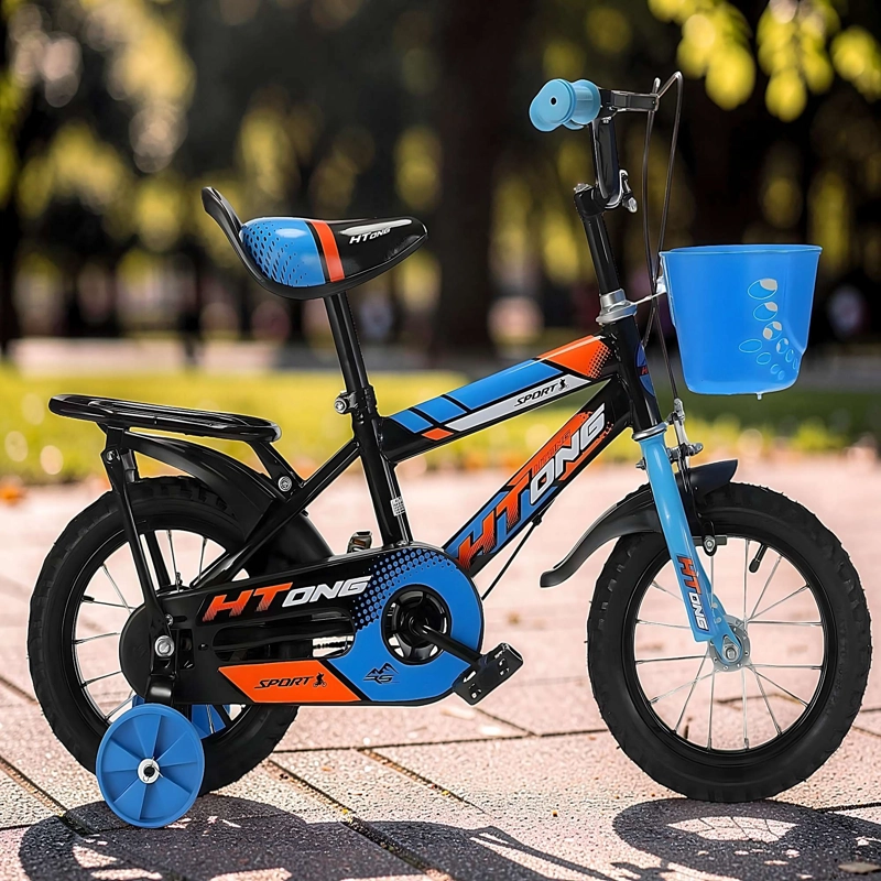 BICICLETA PARA NIÑOS ARO 12 CON RUEDITAS COLOR AZUL CELESTE - 3