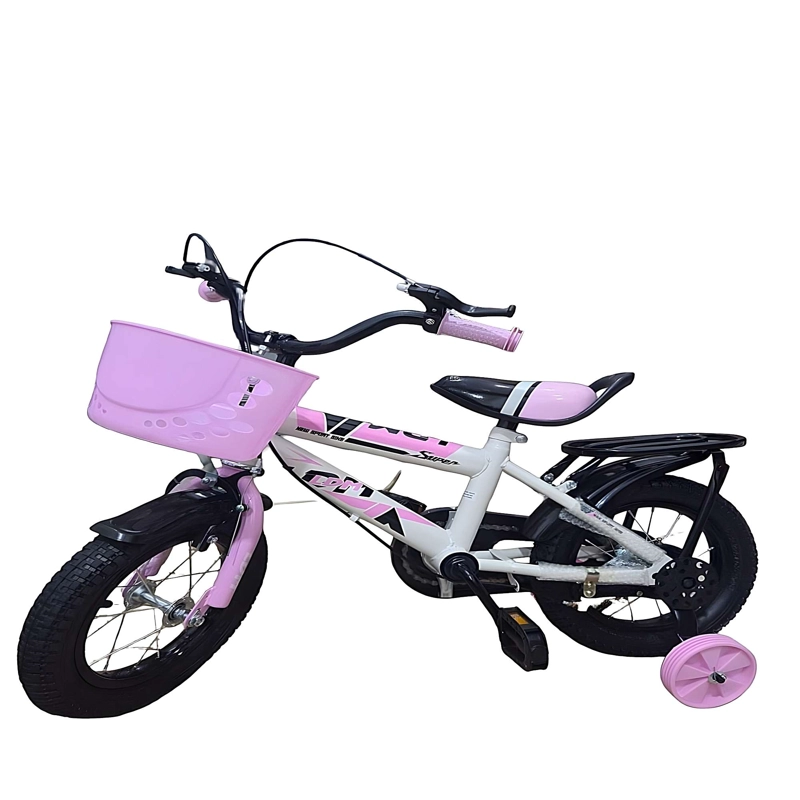 BICICLETA PARA NIÑOS ARO 14 CON RUEDITAS COLOR ROSA PASTEL - 2