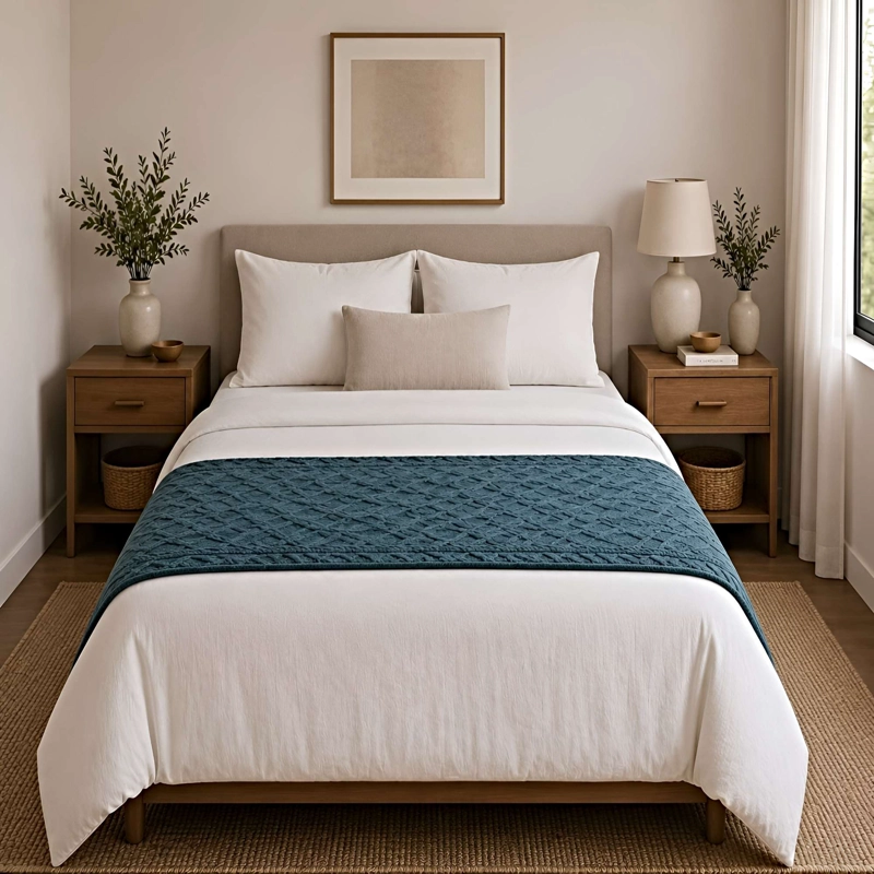 PIECERA TEXTURIZADA ESTILO NORDICO 70X220 CM TURQUESA - 2