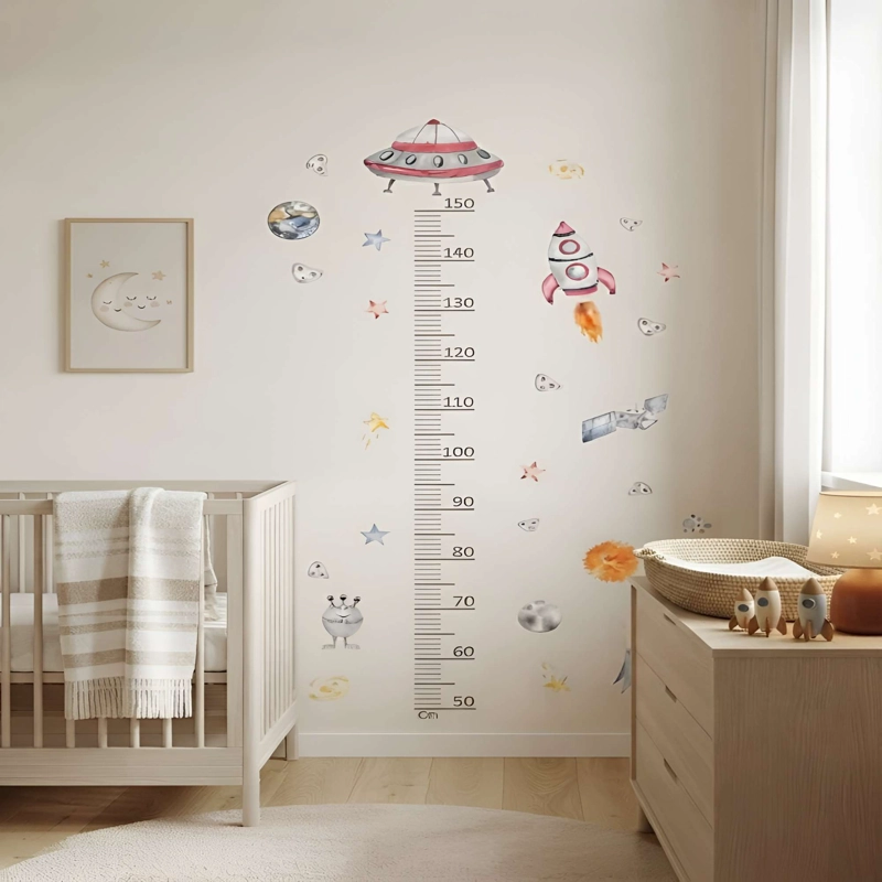 VINILO DECORATIVO CON MEDIDOR DE ESTATURA CON DISEÑO DE GALAXIA - 2