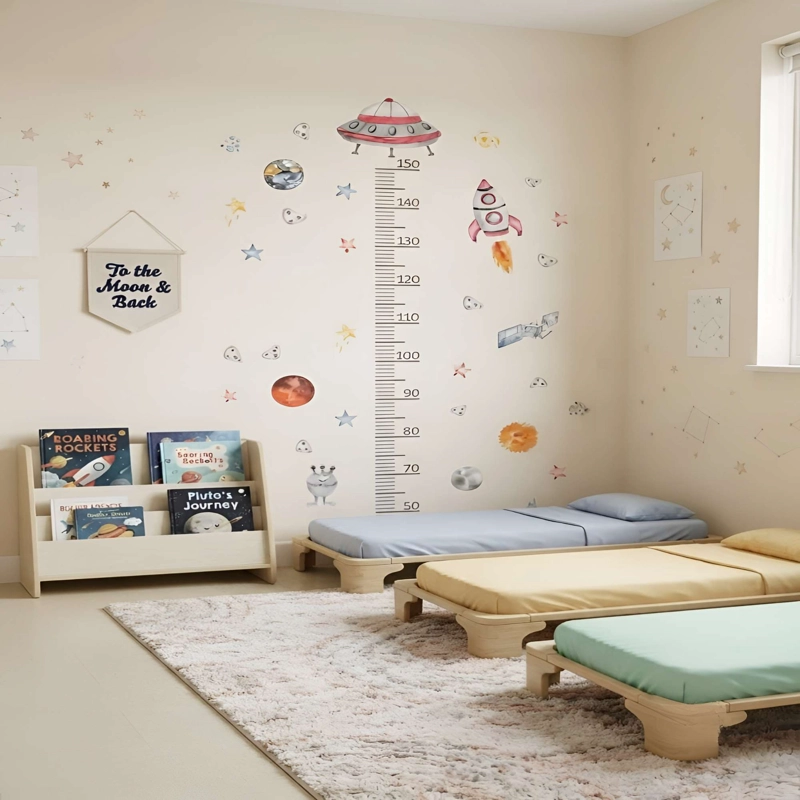 VINILO DECORATIVO CON MEDIDOR DE ESTATURA CON DISEÑO DE GALAXIA - 3