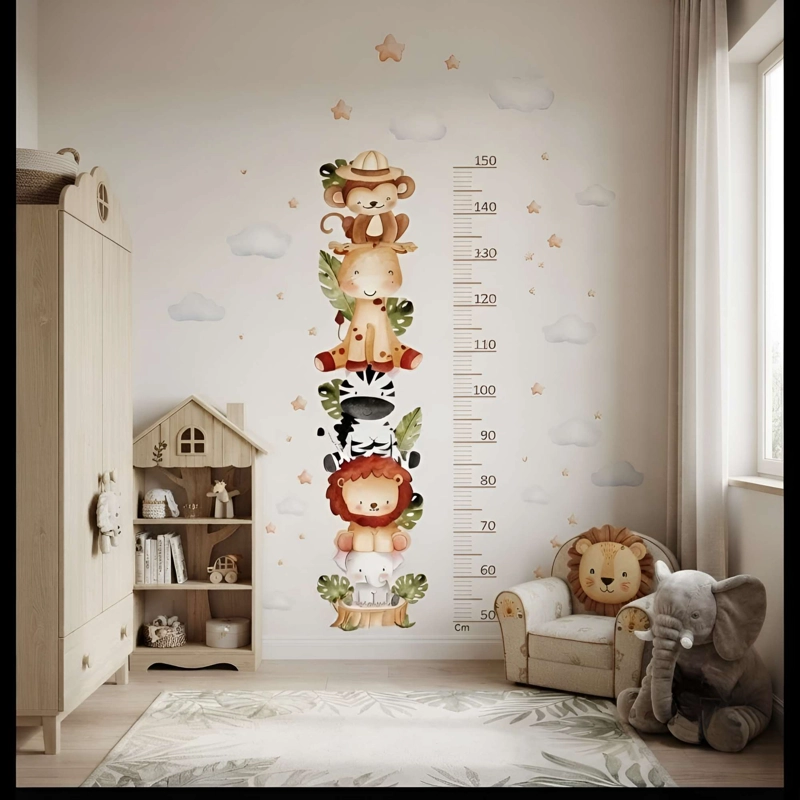 VINILO DECORATIVO CON MEDIDOR DE ESTATURA CON DISEÑO DE SAFARI - 3