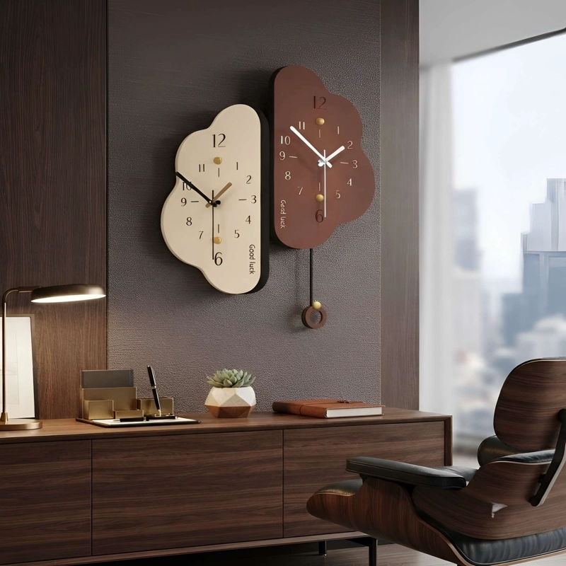 RELOJ DE PARED CON PENDULO COLOR CAFE - 2