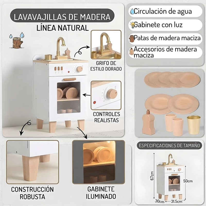 COCINA LAVAVAJILLAS DE MADERA CON ESTILO - 5