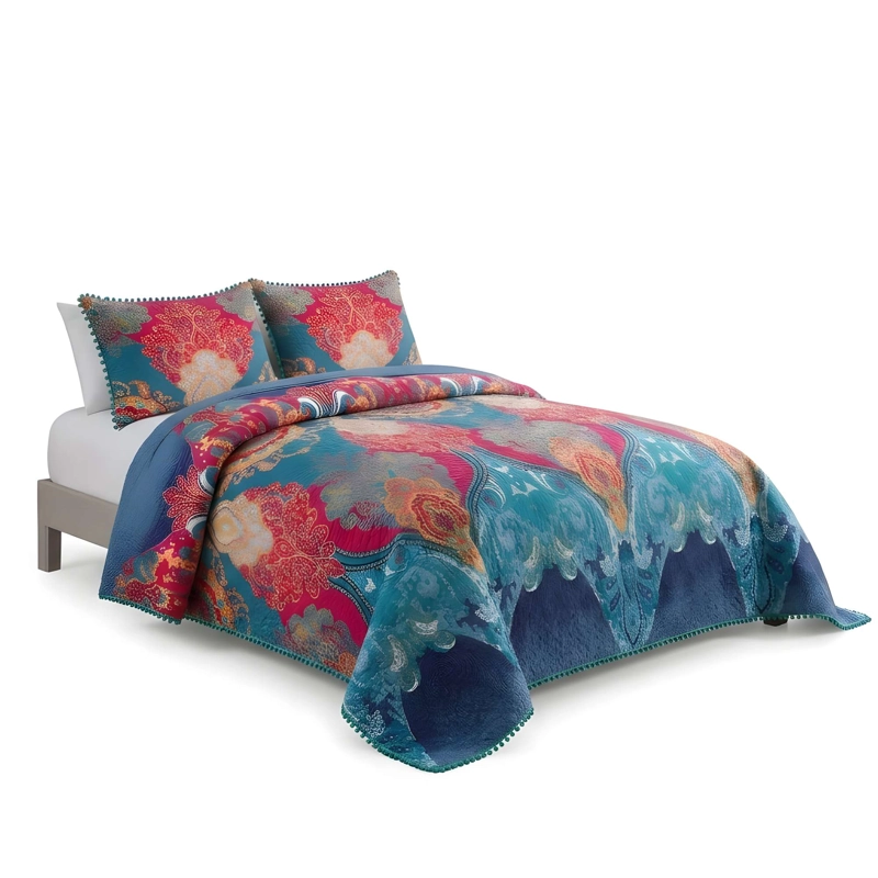 CUBRECAMA DE VERANO CON POMPONES Y DISEÑO KING 250CMX270CM A5 - 4